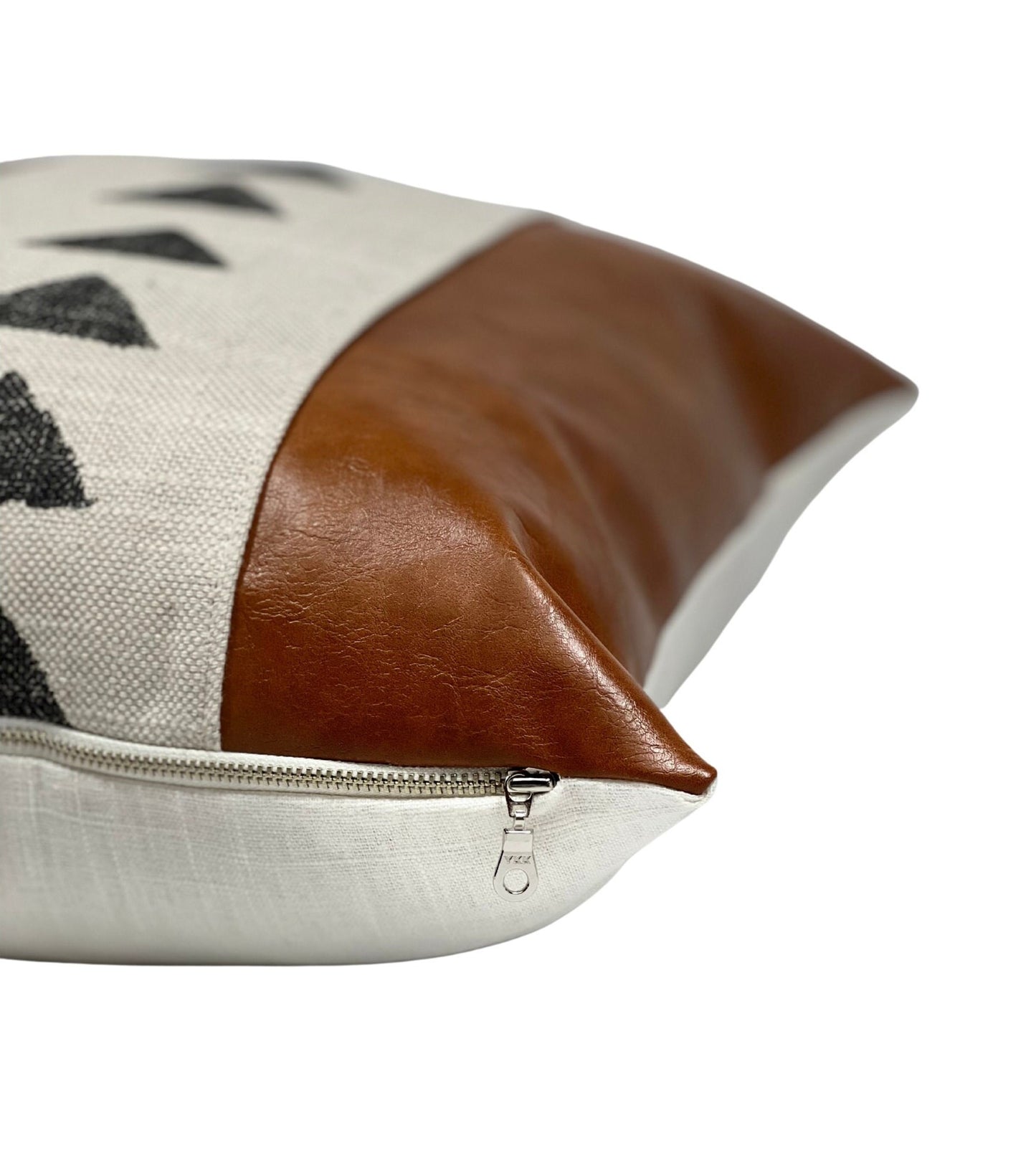 Faux Leather Pillow Cover: Neutral Home Decor,Farmhouse Accent Pillow