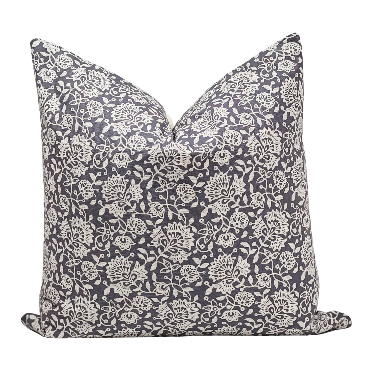 Grey Floral Pillow Cover: Modern Boho Throw Pillow, Decorative Sofa Cushion
