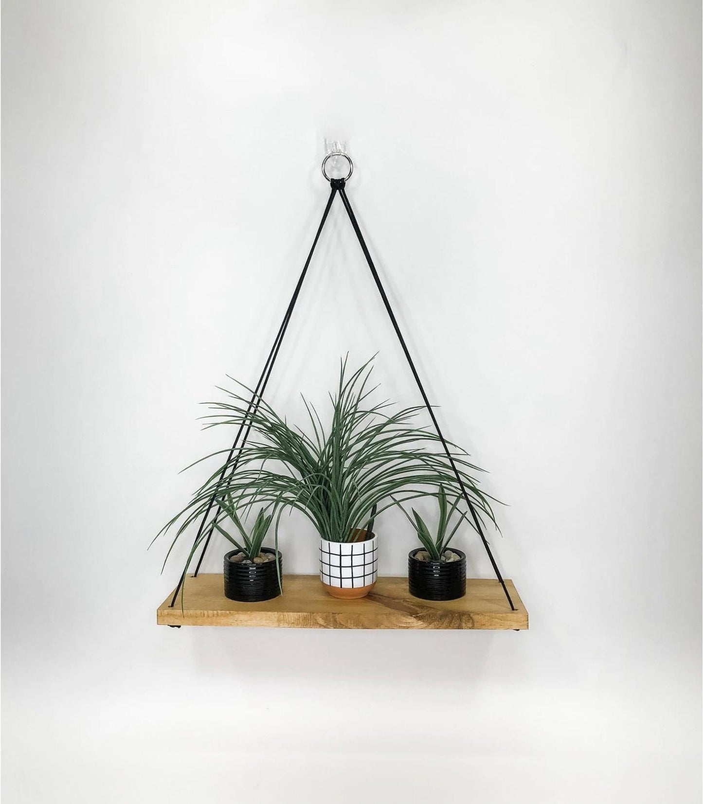 Golden Oak Hanging Shelf: Farmhouse Entryway Shelf, Rustic Small Space Organizer