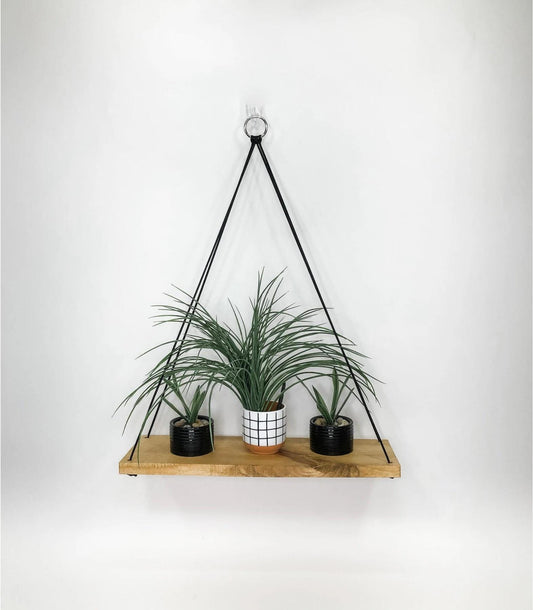 Golden Oak Hanging Shelf: Farmhouse Entryway Shelf, Rustic Small Space Organizer