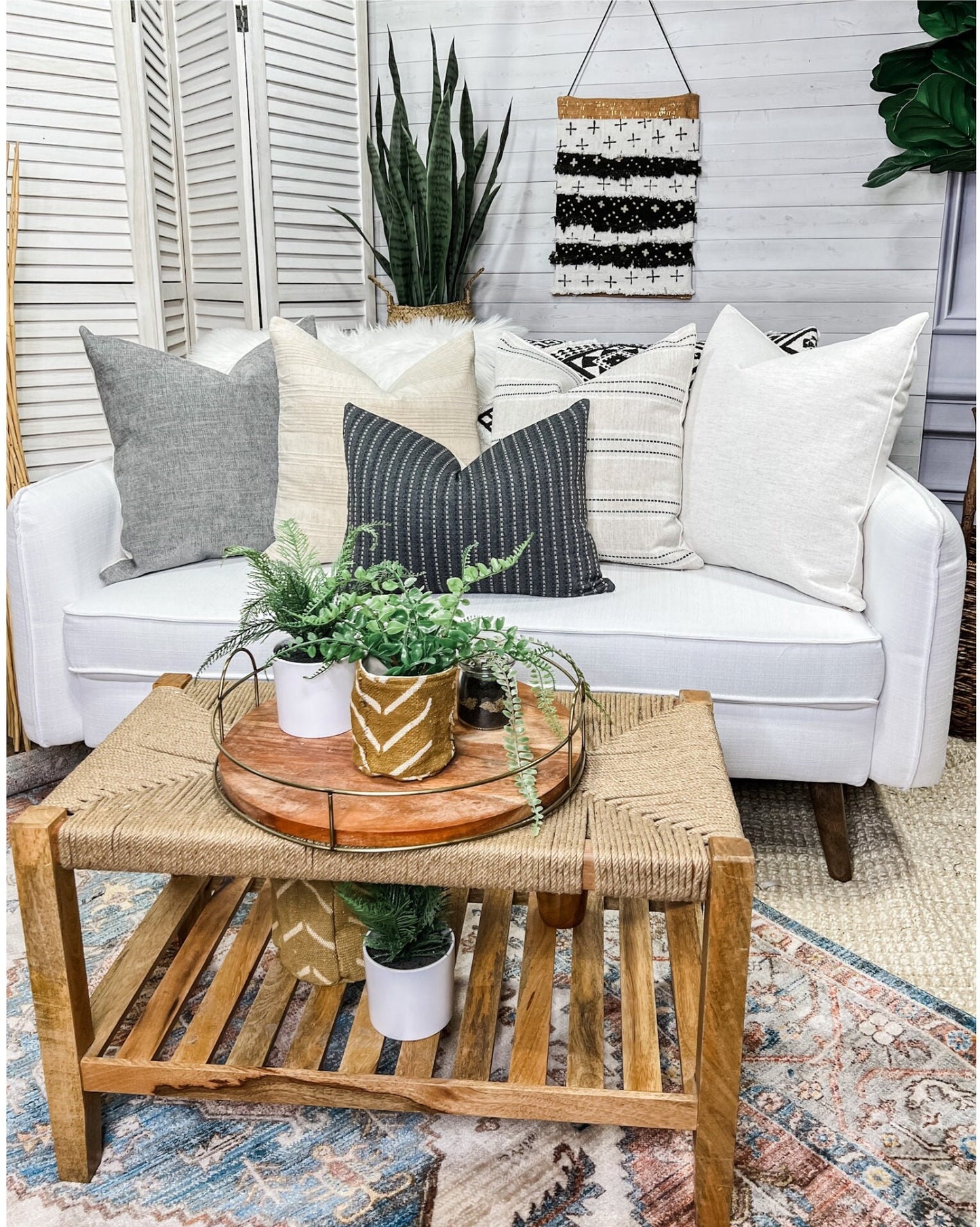 Pillow Cover Set: Modern Farmhouse Throw Cushion Combo for Sofa or Bed