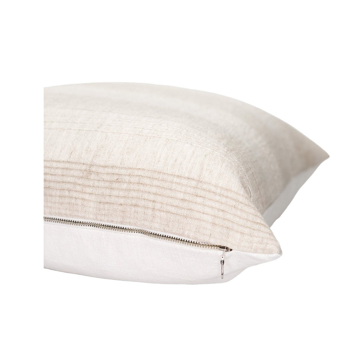 Modern Stripe Linen Pillow Cover: Mid Century Neutral Throw Cushion, Designer Accent