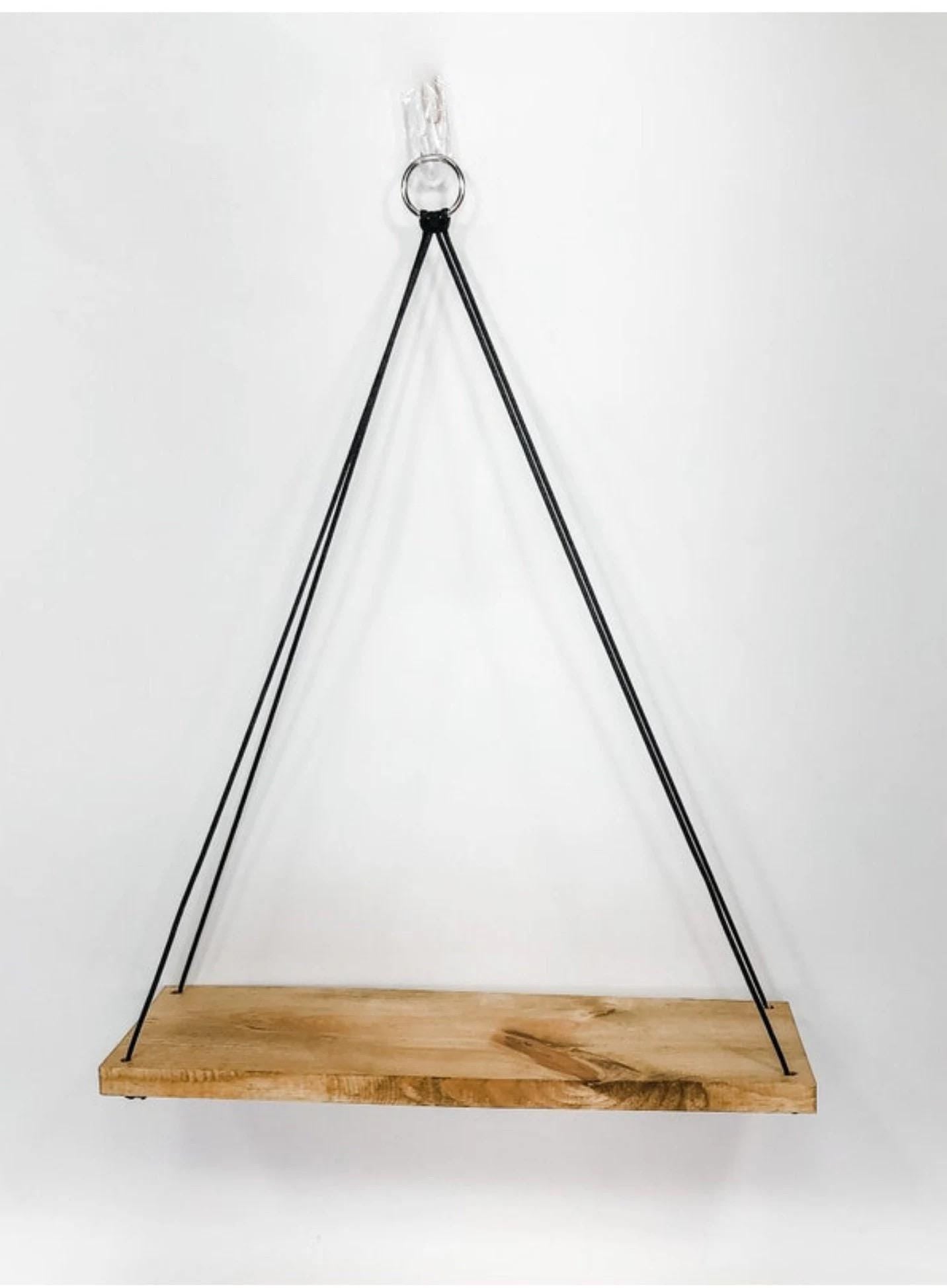 Golden Oak Hanging Shelf: Farmhouse Entryway Shelf, Rustic Small Space Organizer