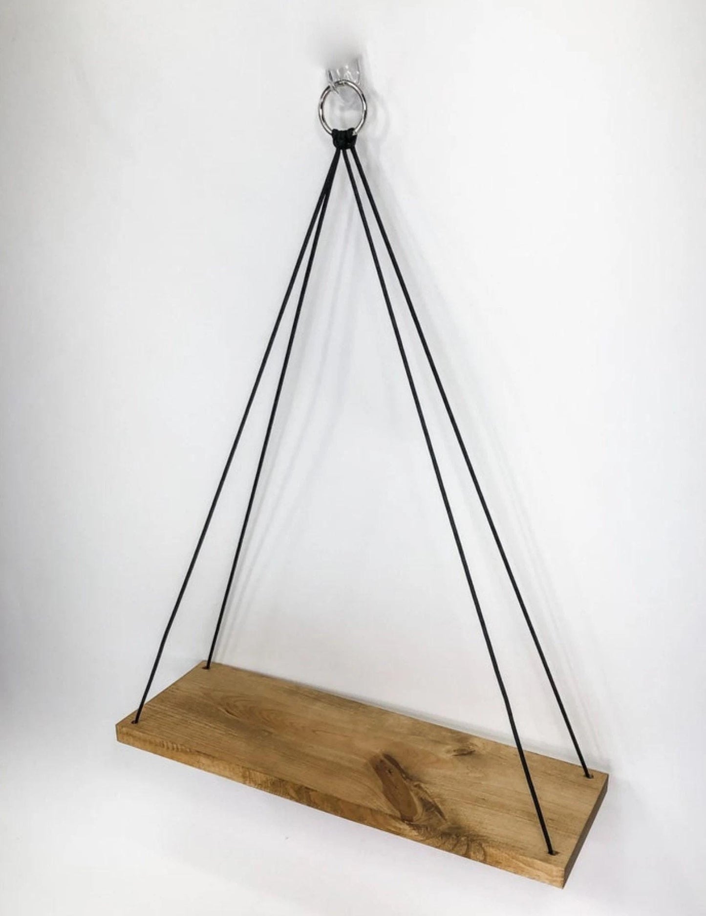 Golden Oak Hanging Shelf: Farmhouse Entryway Shelf, Rustic Small Space Organizer