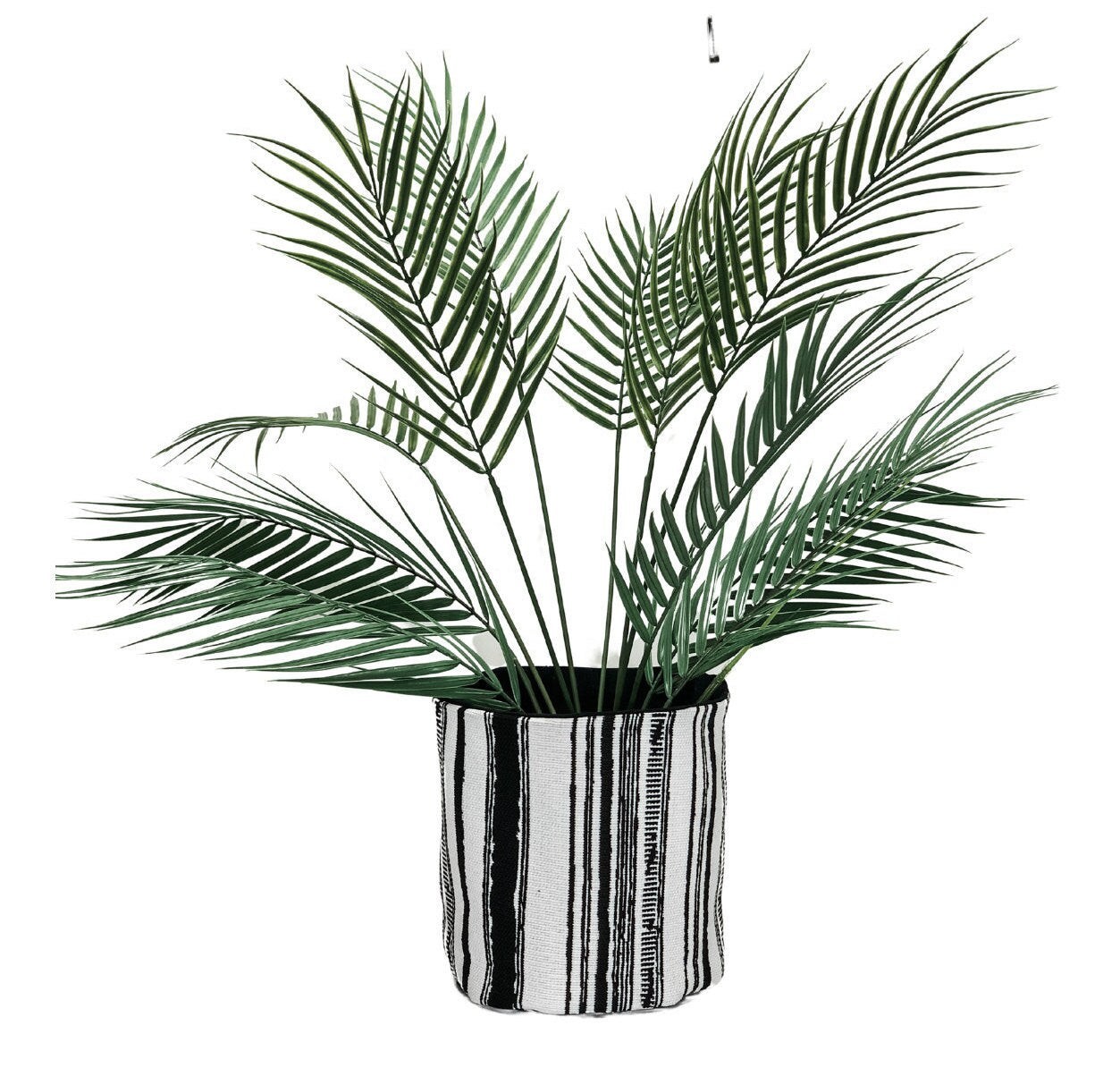 Black & White Stripe Plant Basket: Boho Decor, Minimalist Storage Basket