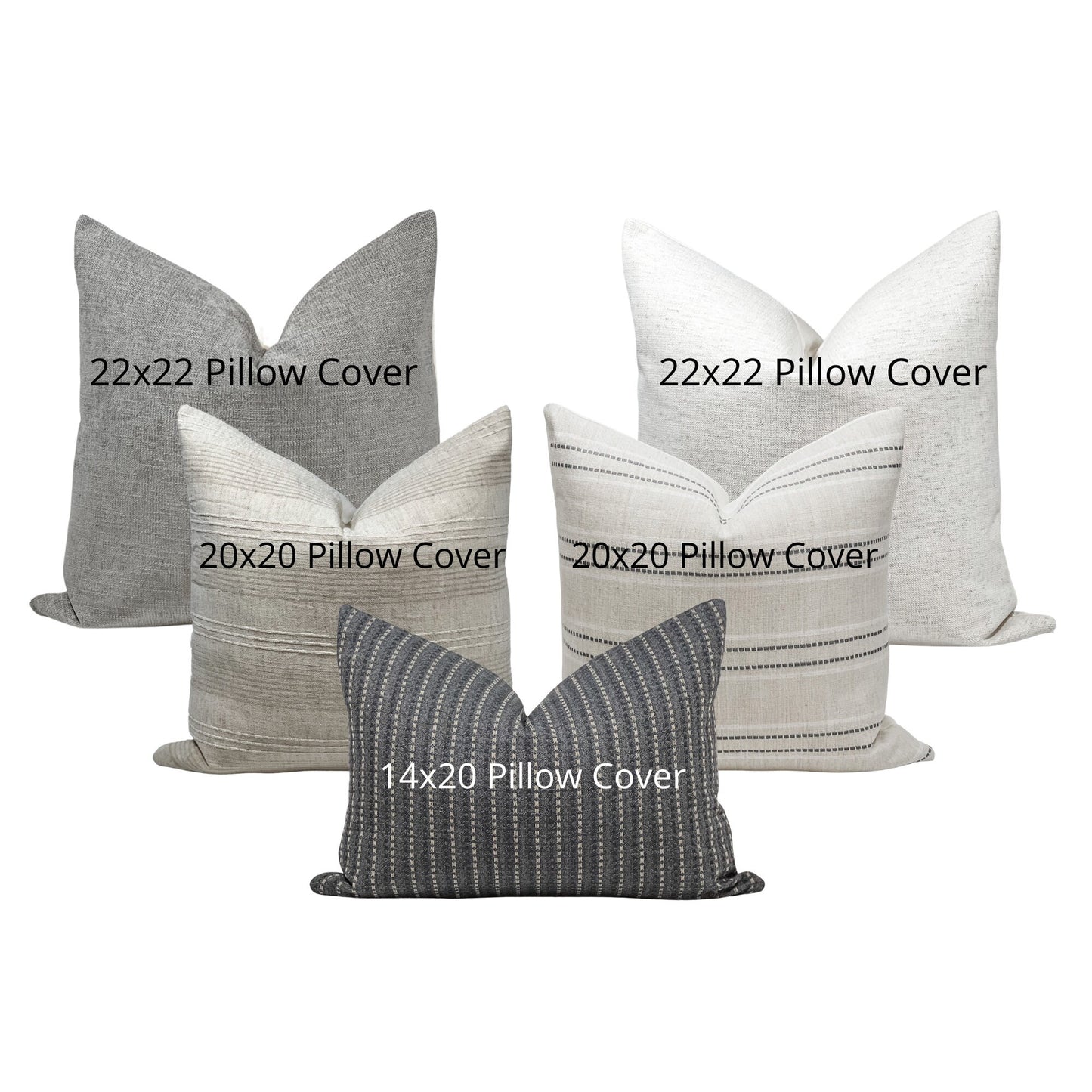 Pillow Cover Set: Modern Farmhouse Throw Cushion Combo for Sofa or Bed