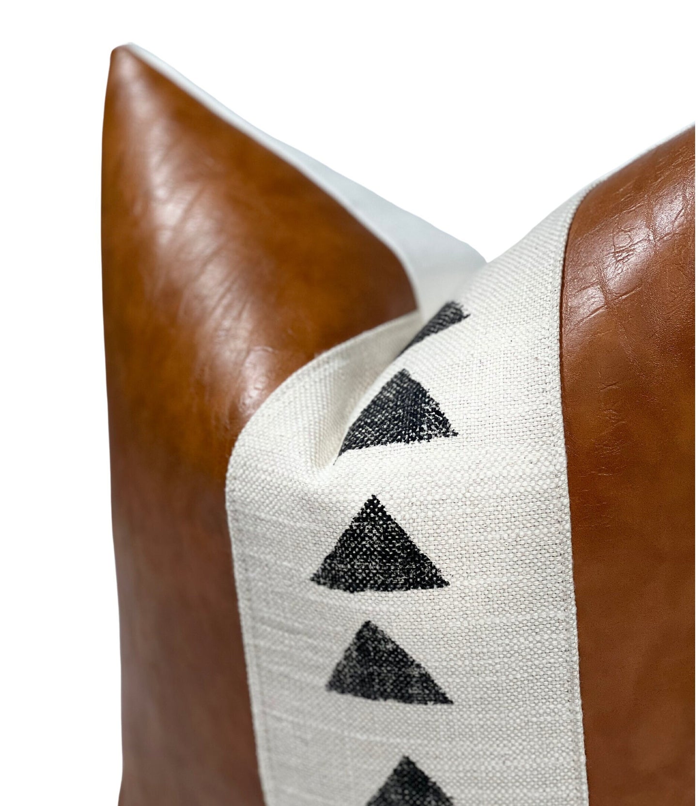 Faux Leather Pillow Cover: Neutral Home Decor,Farmhouse Accent Pillow
