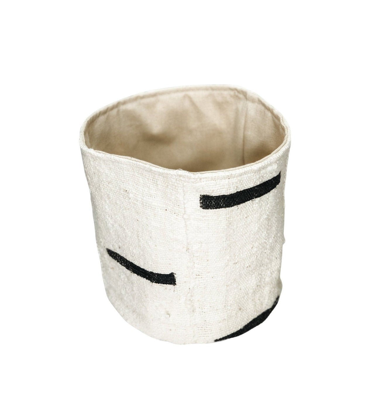 Handmade Mudcloth Basket: Boho Plant Pot Cover, Montessori Toy & Pet Storage Bin
