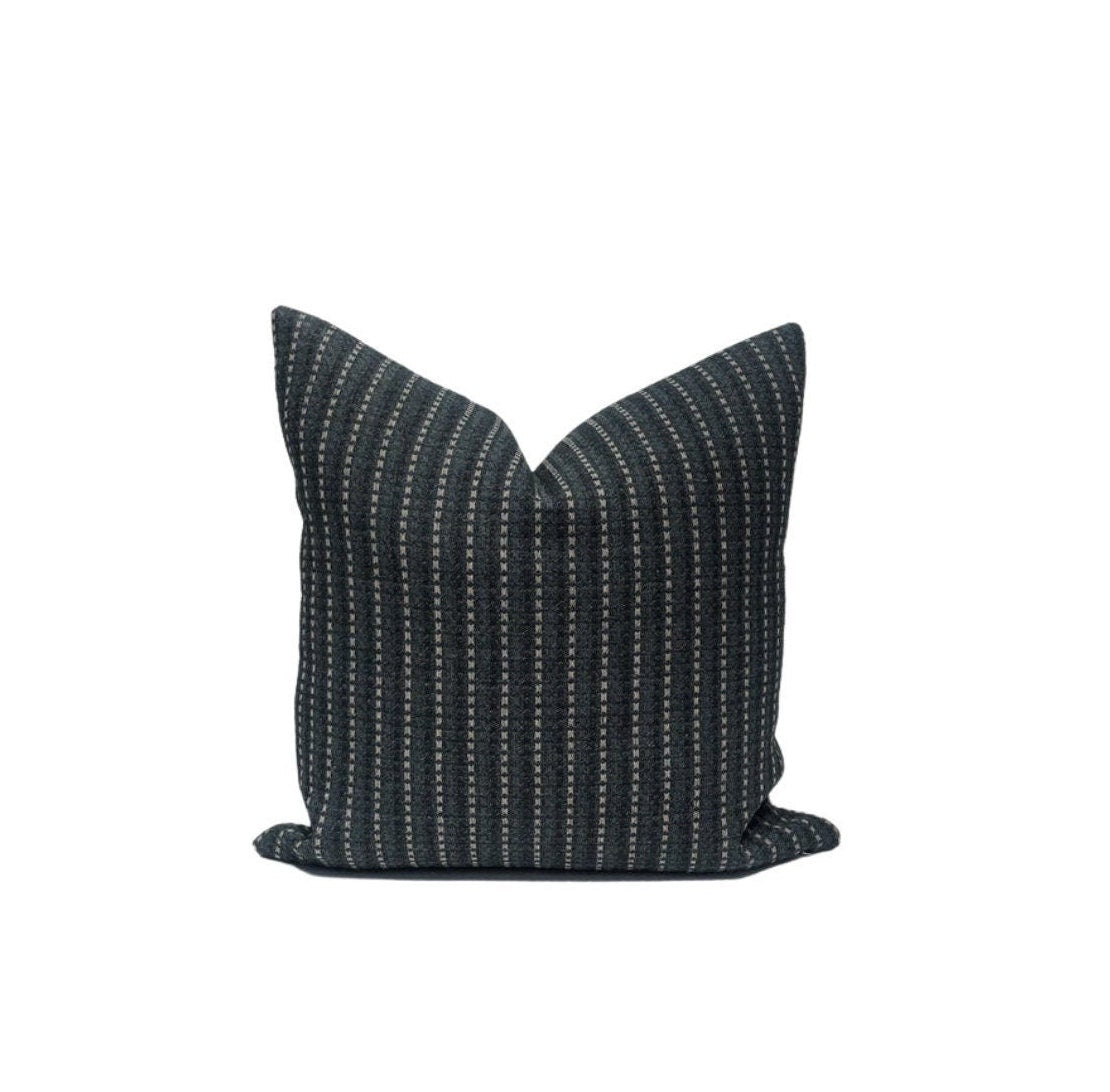 Dark Grey Pillow Cover: Modern Farmhouse Decorative Throw Pillow Accent
