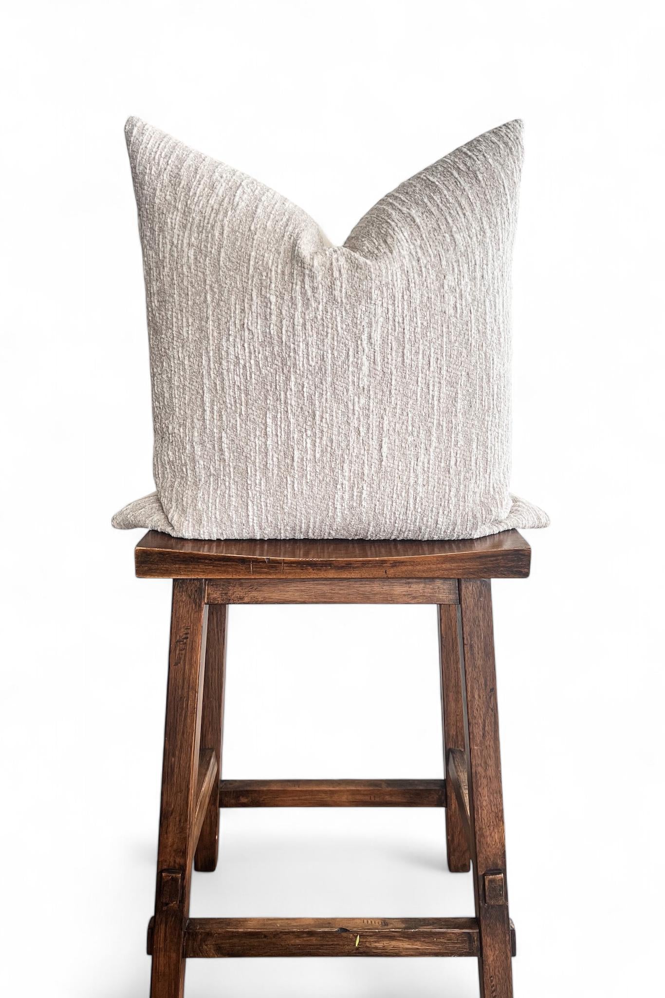 Handmade Beige & Cream Striped Pillow Cover Set: Modern Farmhouse Decor