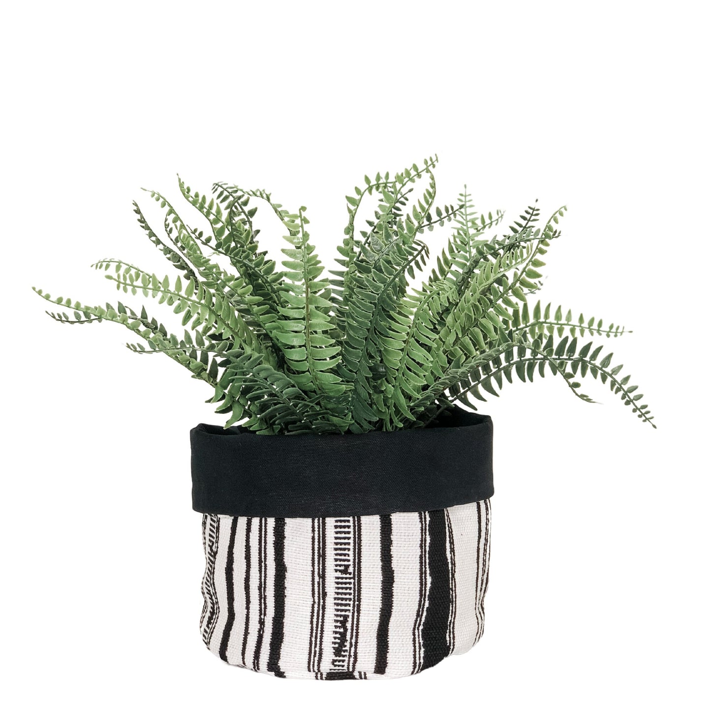 Black & White Stripe Plant Basket: Boho Decor, Minimalist Storage Basket