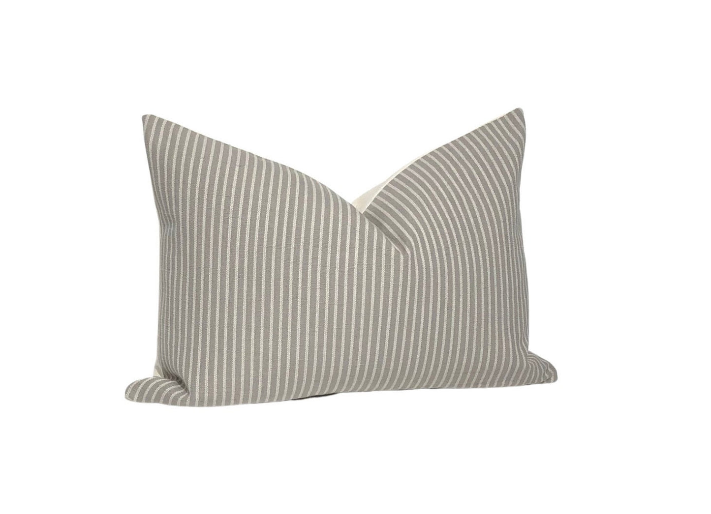 Grey Stripe Linen Pillow Cover: Modern Farmhouse Accent, 14x20