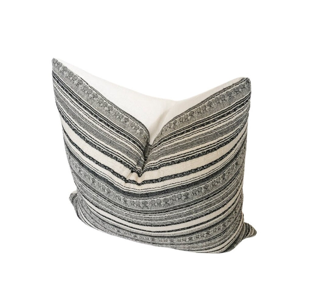 Neutral stripe native cotton pillow covers, neutral home decor, designer pillows,