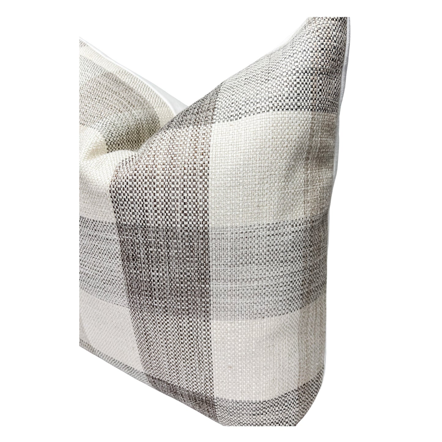Neutral Plaid Pillow Cover: Farmhouse Throw Pillow, Rustic Accent Cushion