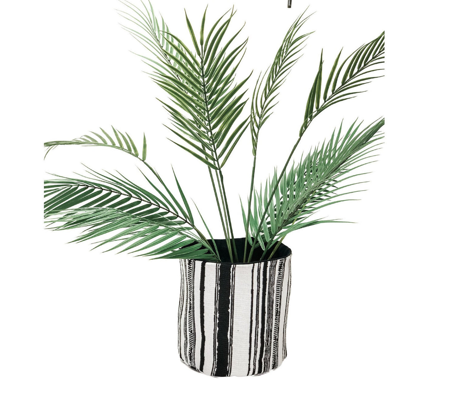 Black & White Stripe Plant Basket: Boho Decor, Minimalist Storage Basket