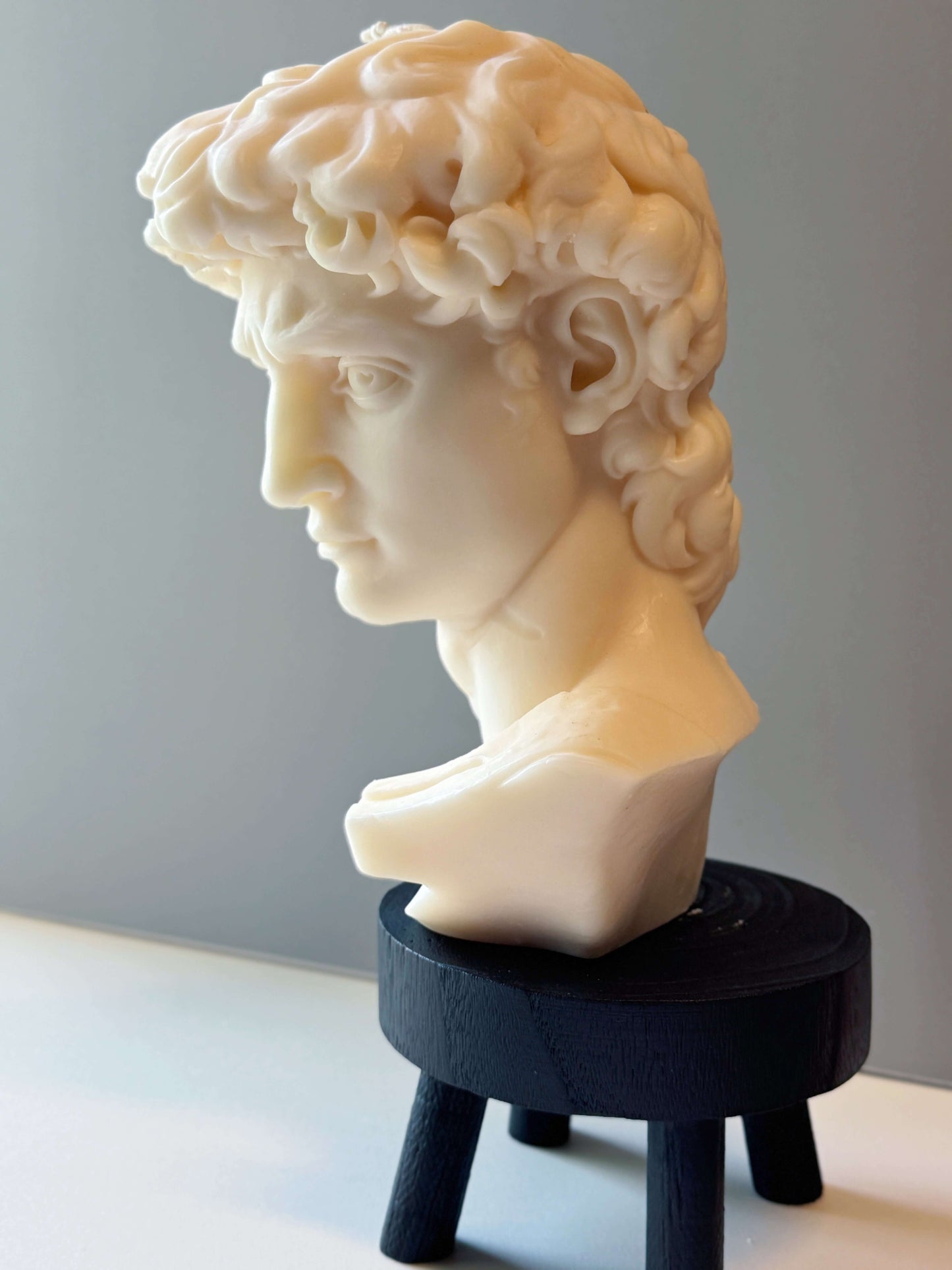 David Head Sculptural Candle – Large 11” Decorative Wax Bust