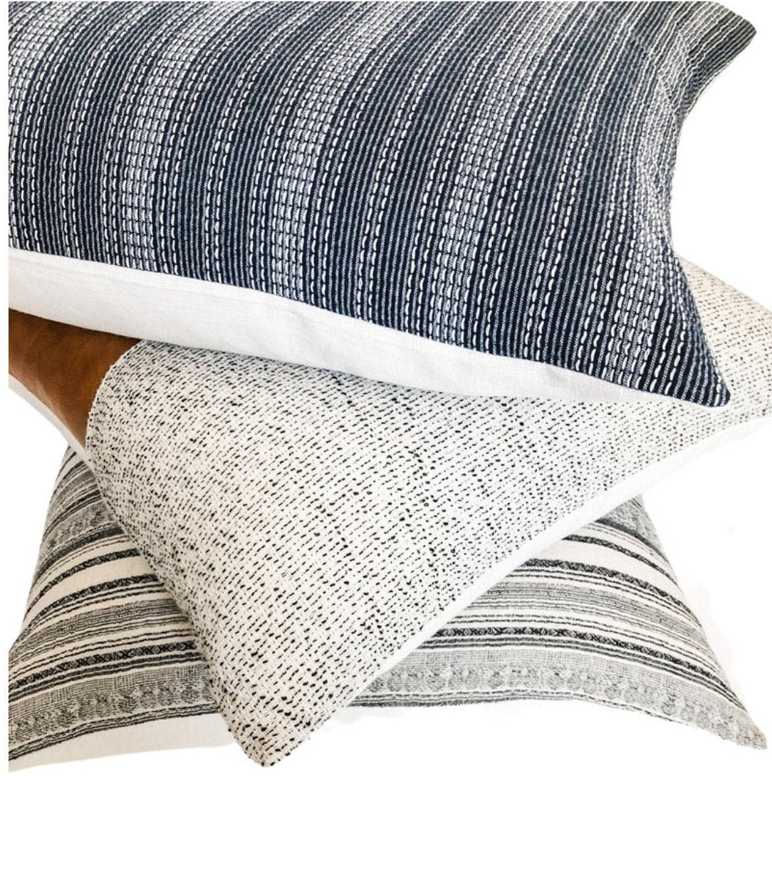 Neutral stripe native cotton pillow covers, neutral home decor, designer pillows,