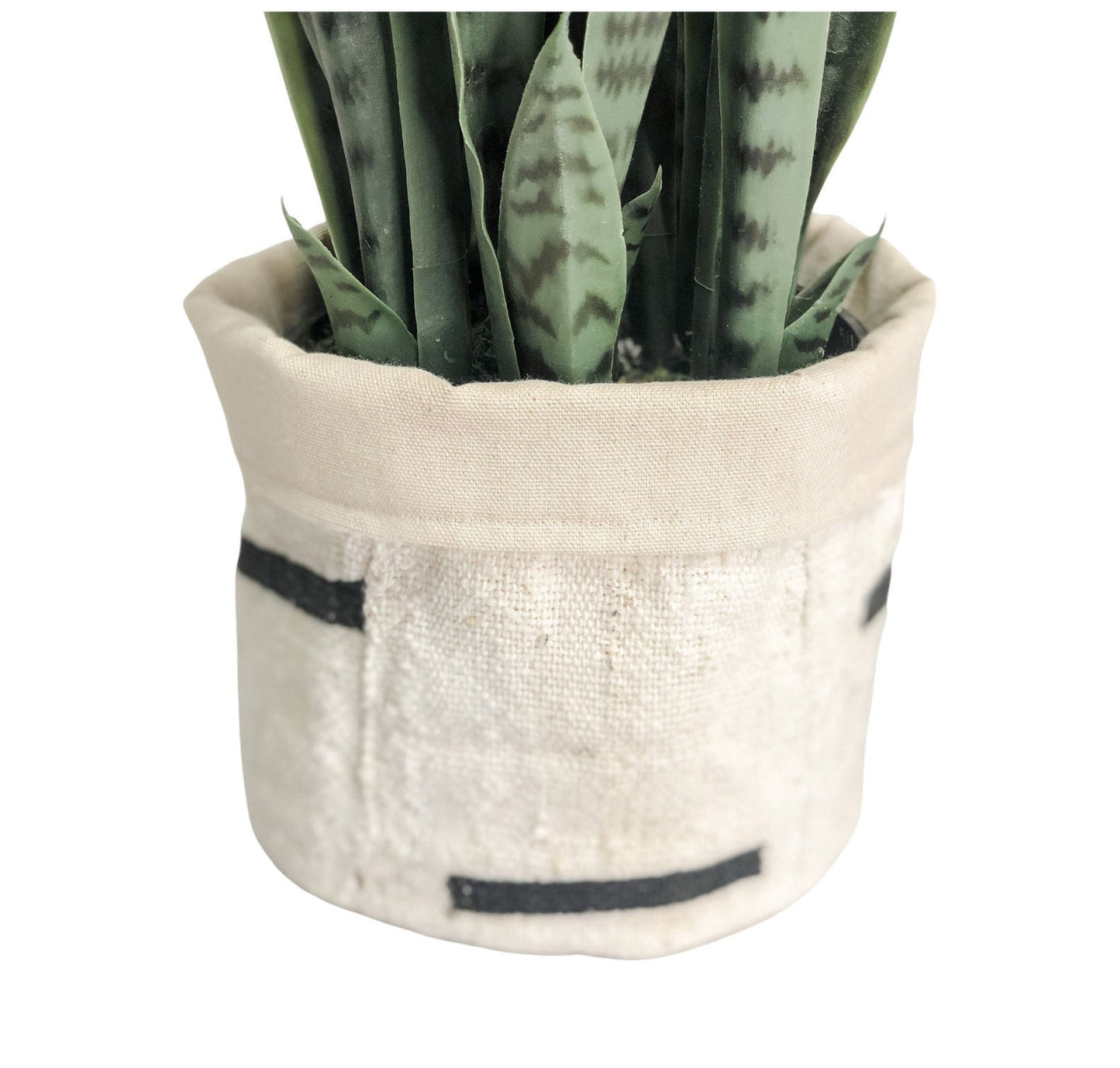 Mudcloth Plant Basket: Boho Storage Bin, Neutral Home Organizer
