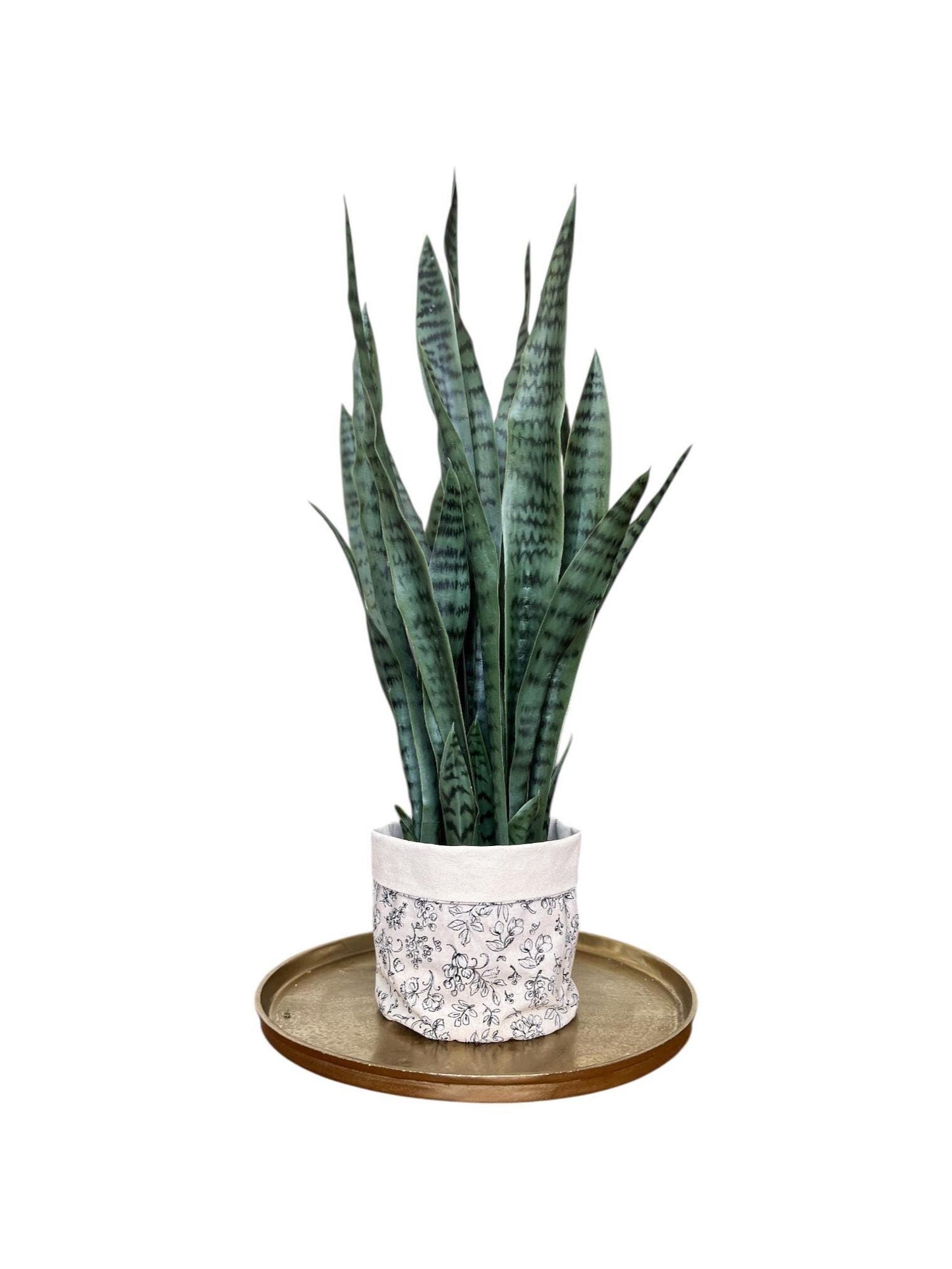 Floral Canvas Plant Basket: Boho Foldable Storage Bin For Home Decor
