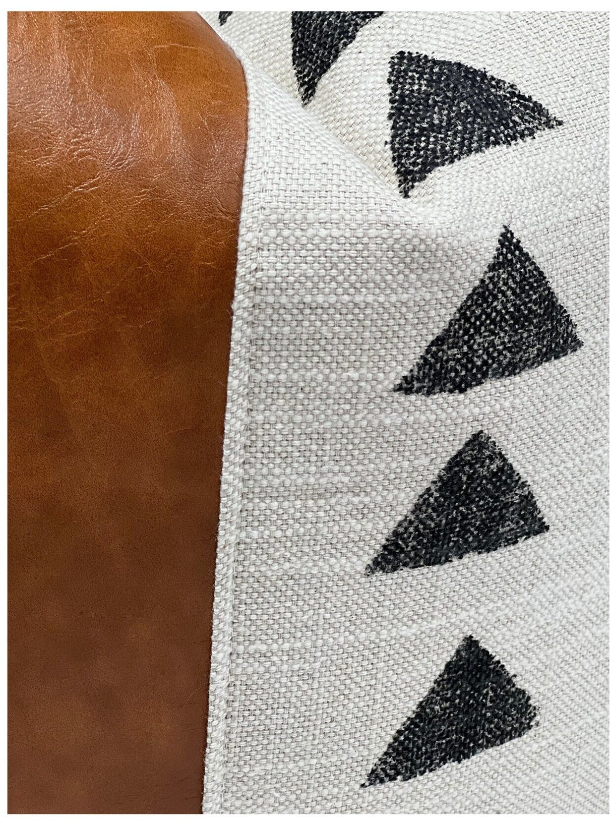 Faux Leather Pillow Cover: Neutral Home Decor,Farmhouse Accent Pillow