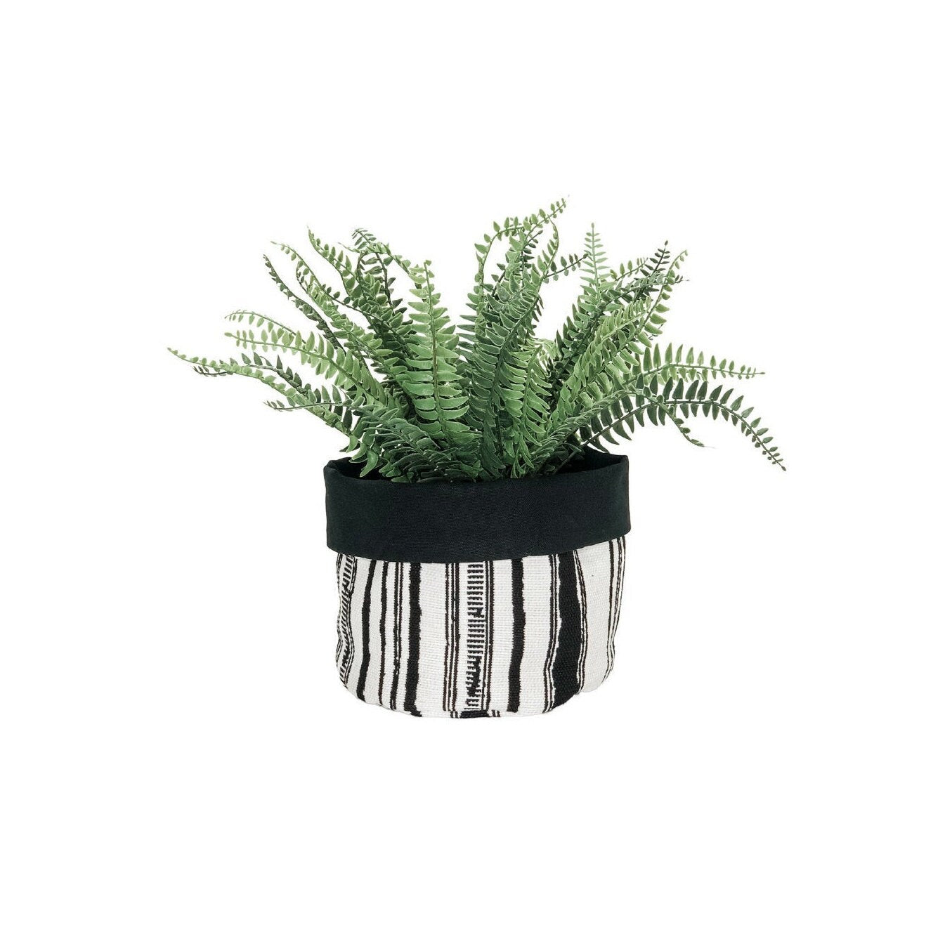 Black & White Stripe Plant Basket: Boho Decor, Minimalist Storage Basket