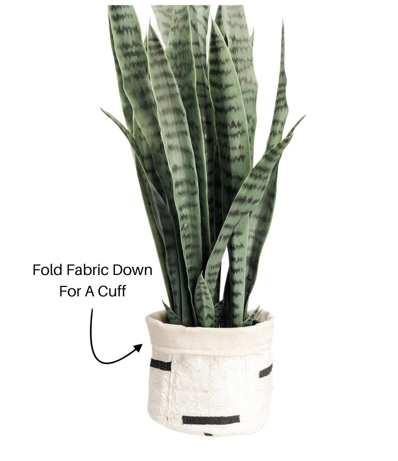 Mudcloth Plant Basket: Boho Storage Bin, Neutral Home Organizer