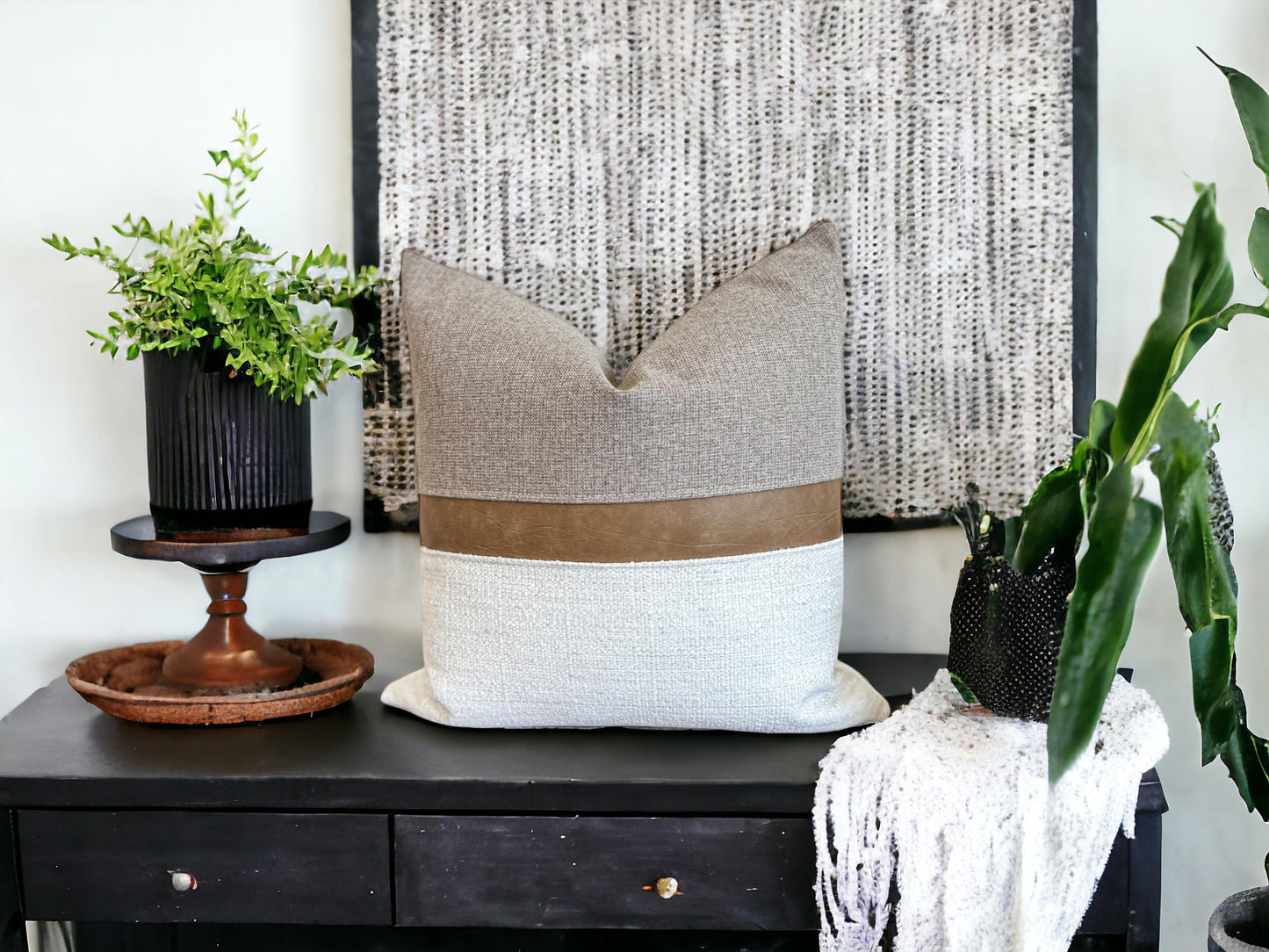 Neutral Handmade Decorative Throw Pillow Cover | Accent Pillow | Cozy Home Decor
