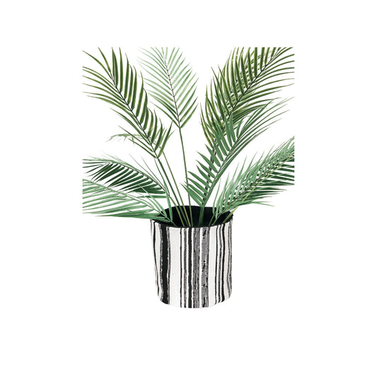 Black & White Stripe Plant Basket: Boho Decor, Minimalist Storage Basket