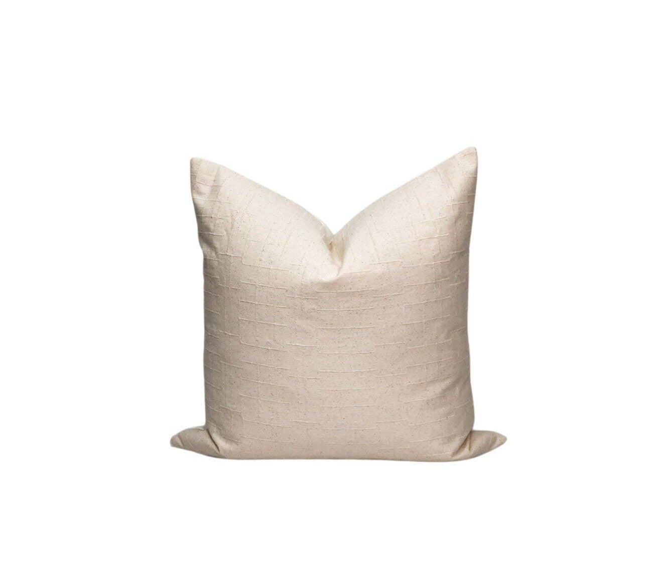 Off-White Textured Cotton Pillow Cover: USA Made Farmhouse Throw, Accent Pillow