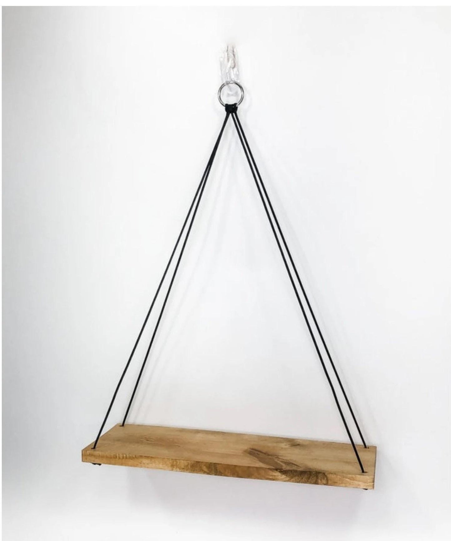 Golden Oak Hanging Shelf: Farmhouse Entryway Shelf, Rustic Small Space Organizer