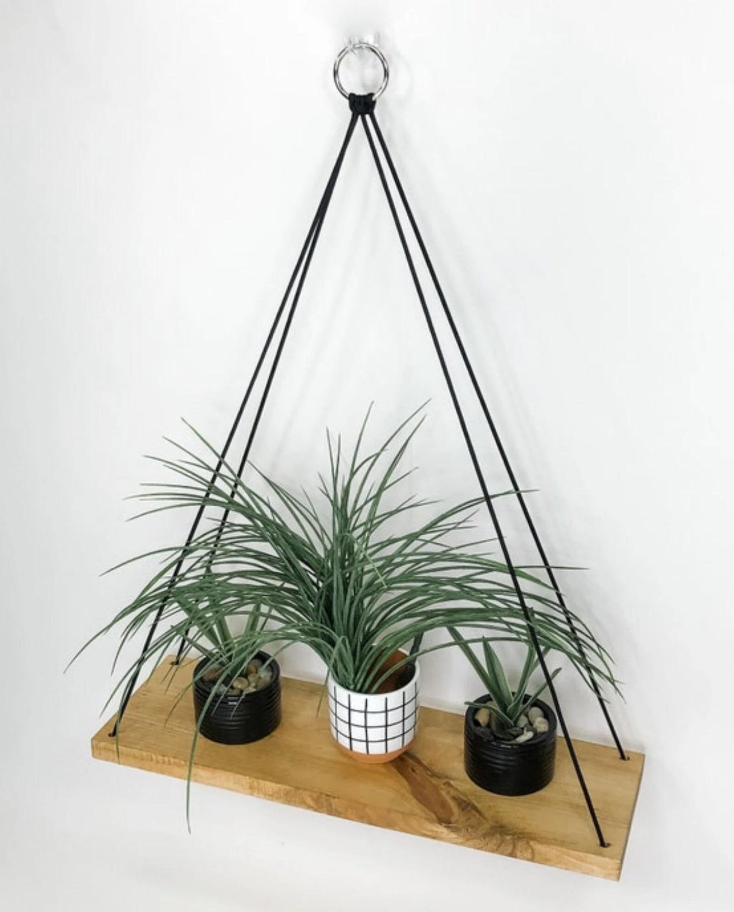 Golden Oak Hanging Shelf: Farmhouse Entryway Shelf, Rustic Small Space Organizer