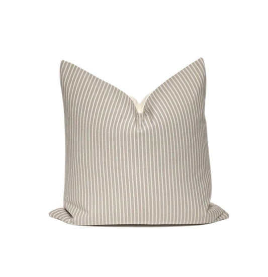 Grey Stripe Pillow Cover: Modern Minimalist Throw Cushion, Neutral Decorative Accent