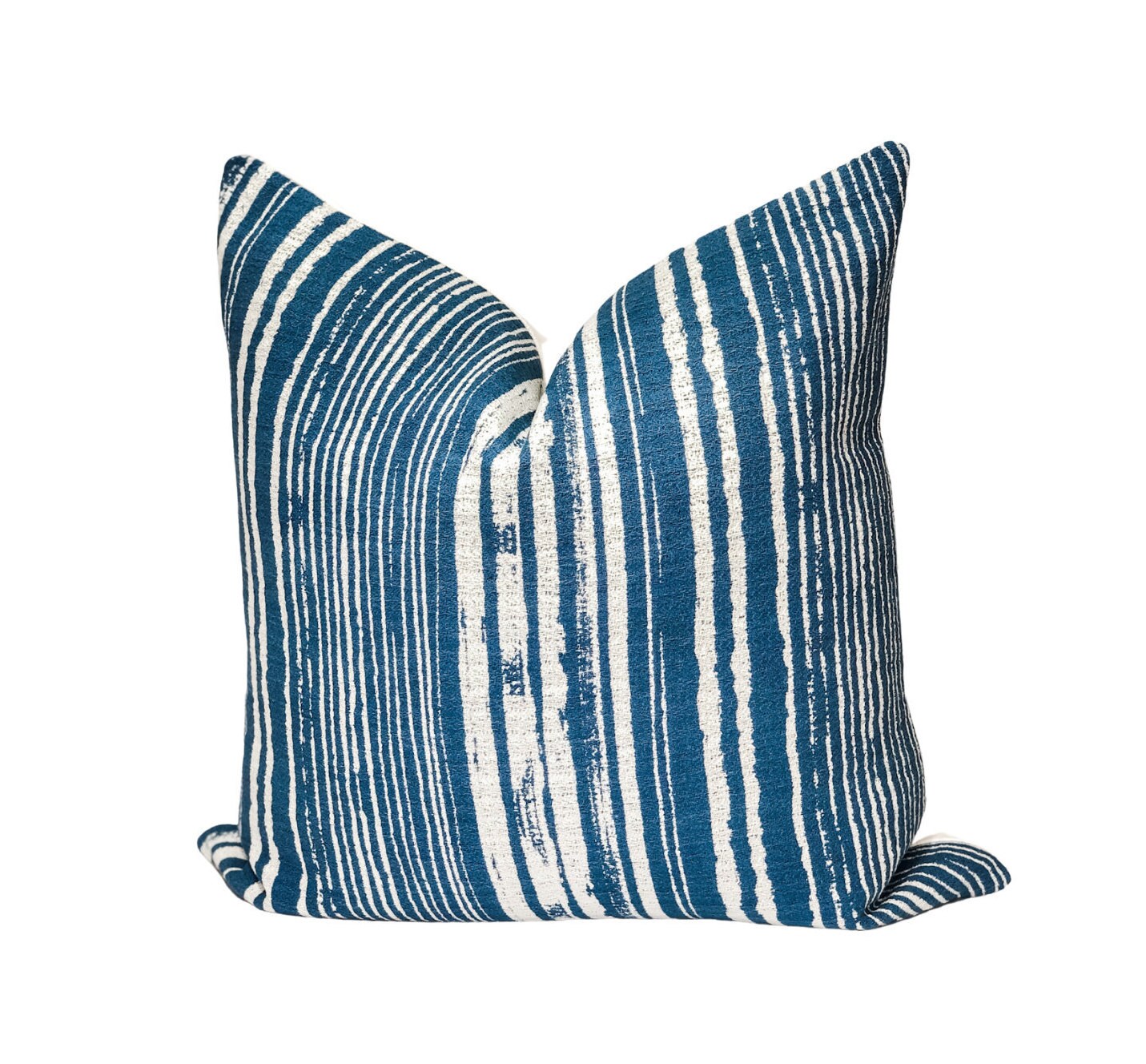 Blue & White Pillow Cover: Boho Throw Cushion, Decorative Accent Pillow