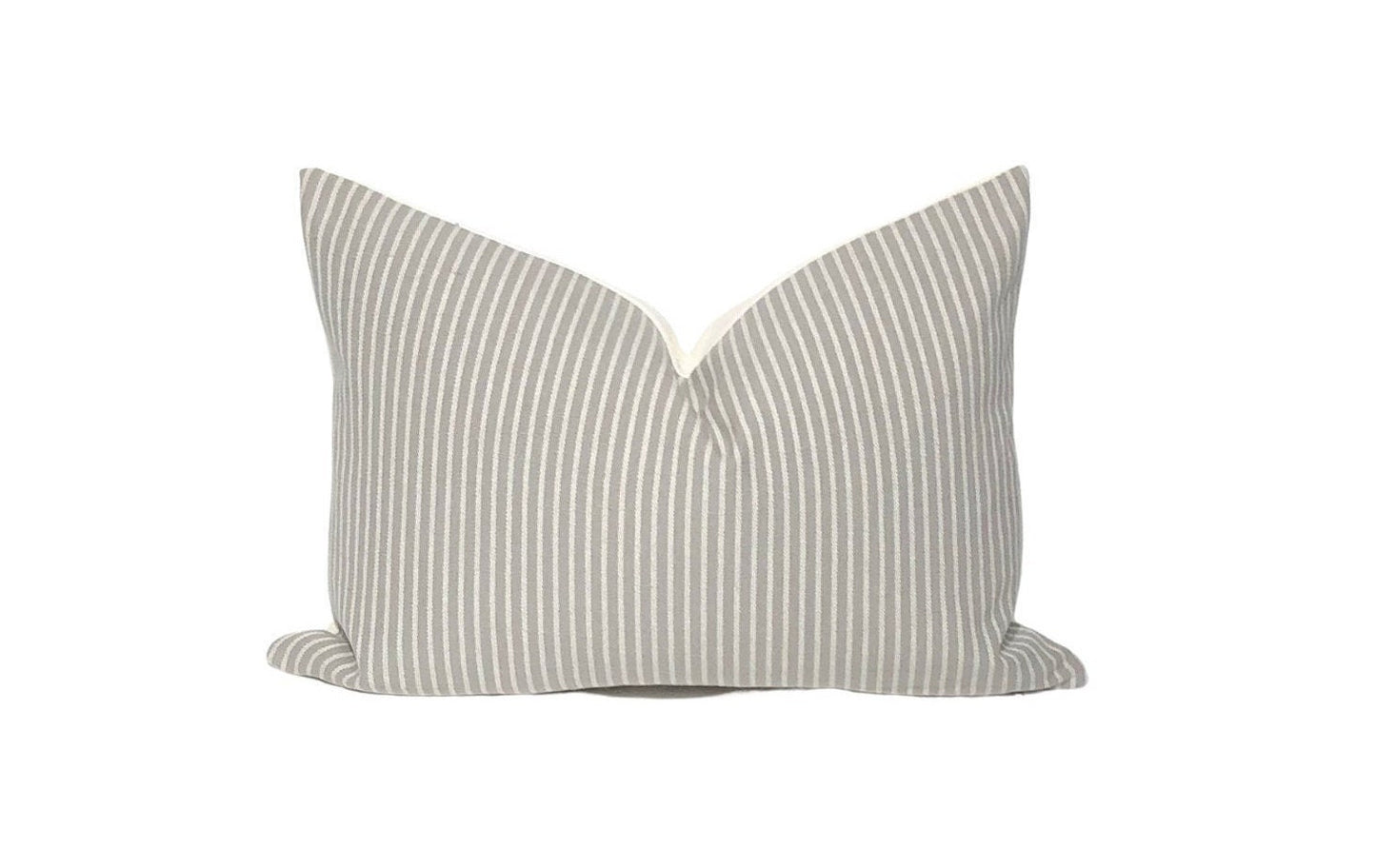 Grey Stripe Linen Pillow Cover: Modern Farmhouse Accent, 14x20