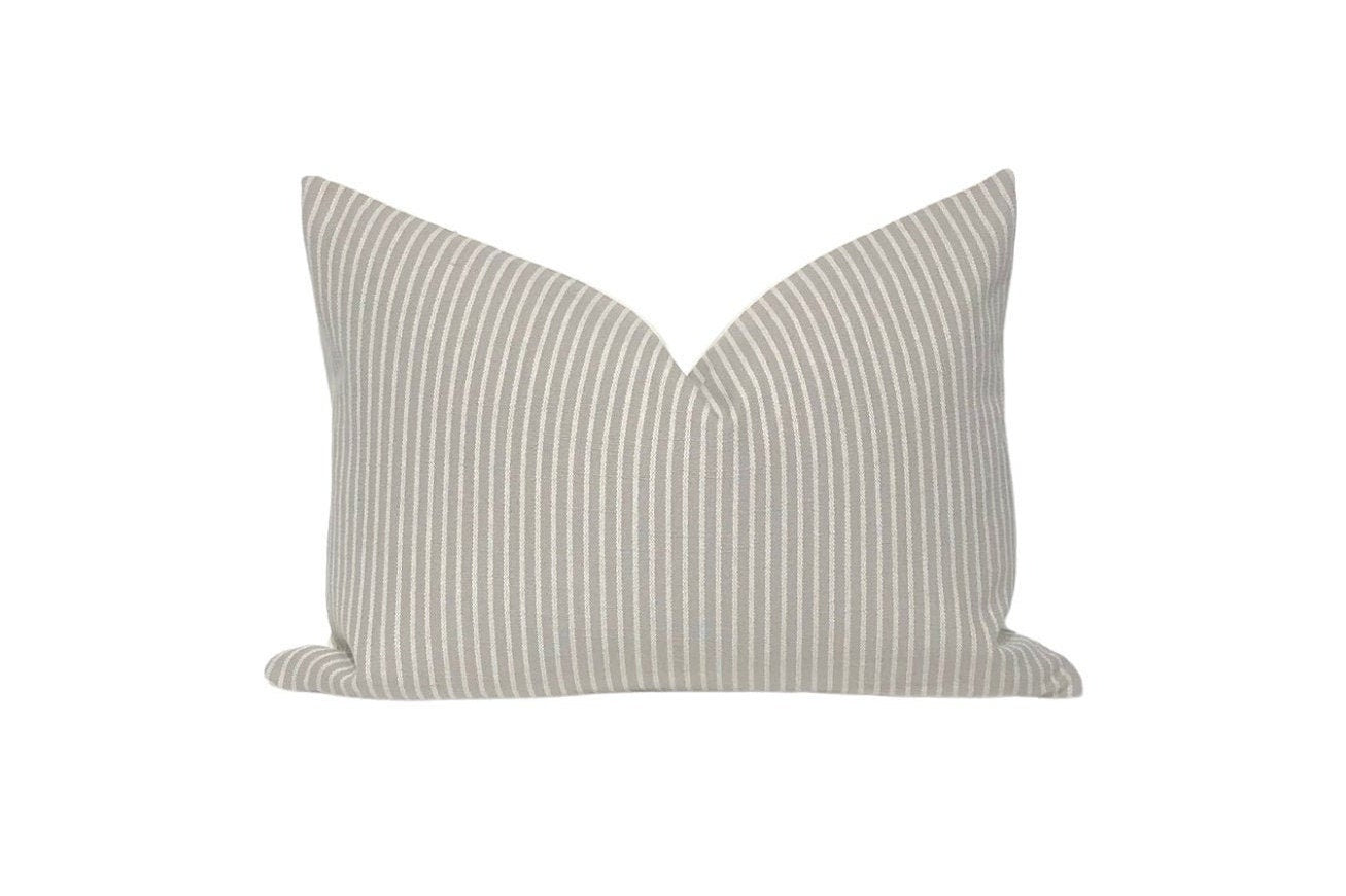 Grey Stripe Linen Pillow Cover: Modern Farmhouse Accent, 14x20