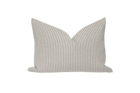 Grey Stripe Linen Pillow Cover: Modern Farmhouse Accent, 14x20