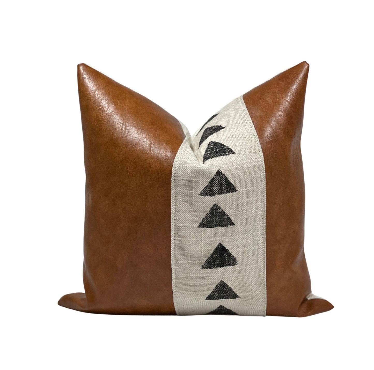 Faux Leather Pillow Cover: Neutral Home Decor,Farmhouse Accent Pillow