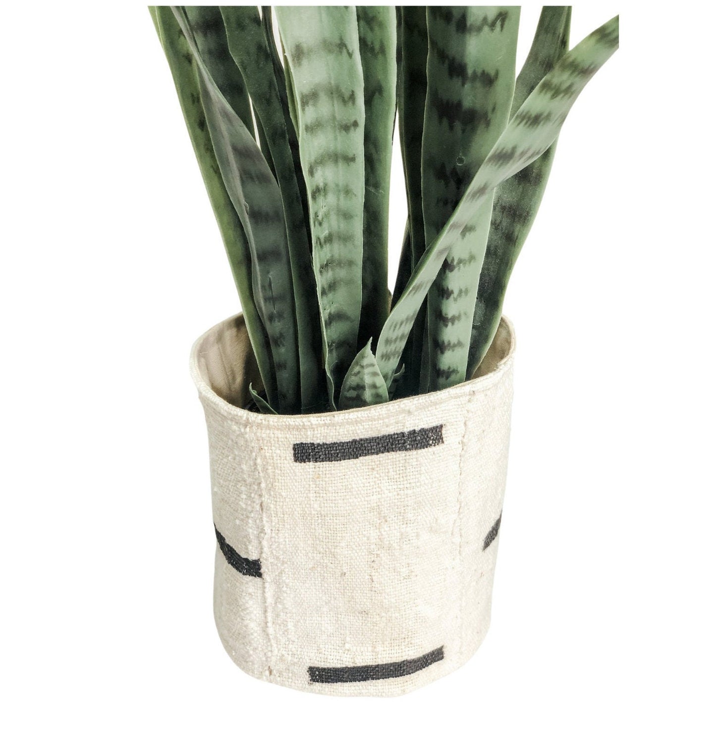Mudcloth Plant Basket: Boho Storage Bin, Neutral Home Organizer